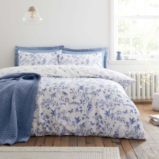 Bianca Thea Floral Blue Duvet Cover Set - DISC Thea Floral Double Duvet Set Blue - image 1