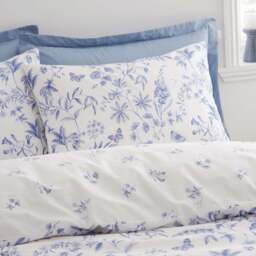 Bianca Thea Floral Blue Duvet Cover Set - DISC Thea Floral Double Duvet Set Blue - thumbnail 4
