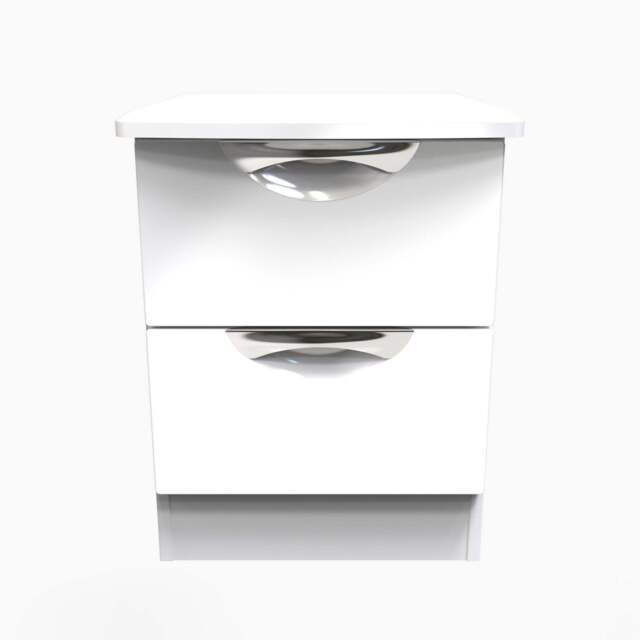 Colton 2 Drawer Bedside Cabinet - 2 Drawer Bedside Cabinet - WGW - White Gloss & White - image 1