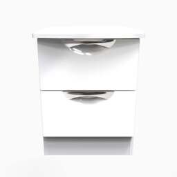 Colton 2 Drawer Bedside Cabinet - 2 Drawer Bedside Cabinet - WGW - White Gloss & White - thumbnail 1