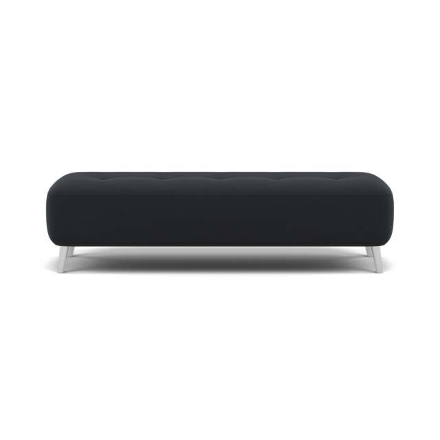 Phoebe Footstool - Medium Bench Stool Grade B - Plush Velvet Charcoal / Chrome - image 1