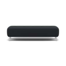 Phoebe Footstool - Medium Bench Stool Grade B - Plush Velvet Charcoal / Chrome