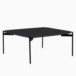 Rocco Black and Gold Square Coffee Table - Square Coffee Table Black & Gold Ceramic Top / Black Powder Coated Metal Legs - thumbnail 2