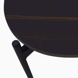 Rocco Black and Gold Square Coffee Table - Square Coffee Table Black & Gold Ceramic Top / Black Powder Coated Metal Legs - thumbnail 5