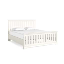"Aria White Bedframe - Slatted 5"" High Footend Coconut Milk - King" - thumbnail 1