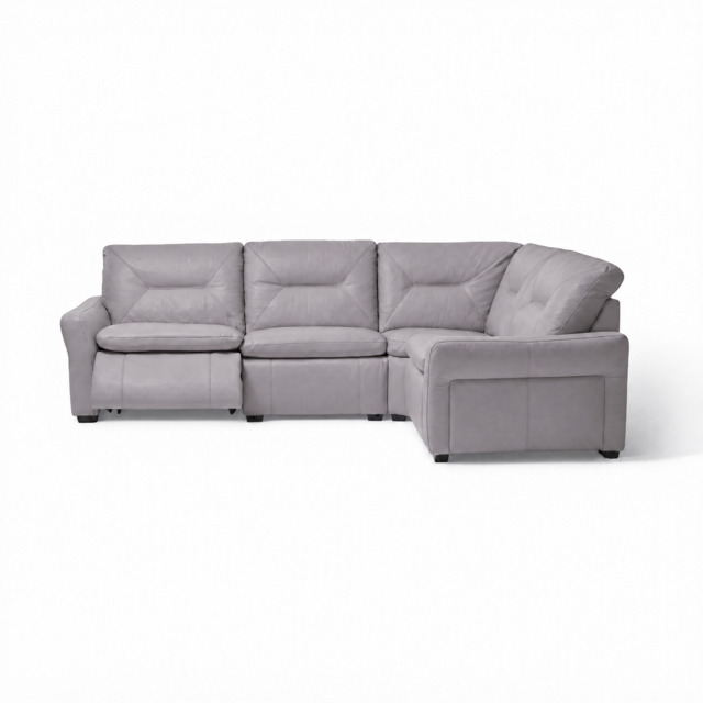 Lusso Corner Sofa - Combination 6 2.5 Right Corner 1.25 Power CAT25S - Right Hand Facing - Power Recliner with Power Footrest and USB - NCS-042E ELEPHANT - image 1