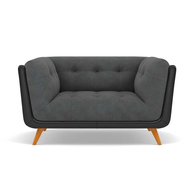 Siena Loveseat - 1.5 Seater Sofa F8 + Cat 55 - Darwin Charcoal 50493 + Cat 55/72 - image 1
