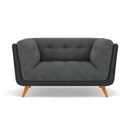 Siena Loveseat - 1.5 Seater Sofa F8 + Cat 55 - Darwin Charcoal 50493 + Cat 55/72 - thumbnail 1