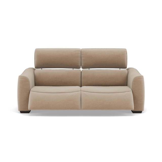 Beck 3 Seater Recliner Sofa - 2.5 Seater Sofa with 2 Power Recliners Fabric - Power Recliner with USB - FAB-CAN-170 MUSHROOM - image 1