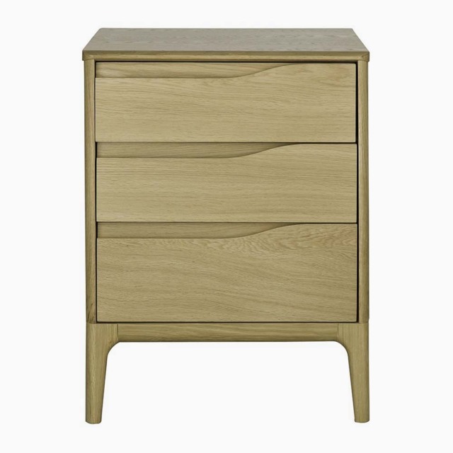Ercol Rimini 3 Drawer Bedside Cabinet - 3 Drawer Bedside Cabinet Clear Matt - image 1