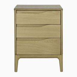 Ercol Rimini 3 Drawer Bedside Cabinet - 3 Drawer Bedside Cabinet Clear Matt - thumbnail 1