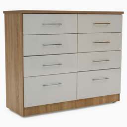 Catania Gloss 8 Drawer Twin Cabinet - 8 Drawer Twin Chest - White / Grey Gloss - thumbnail 1