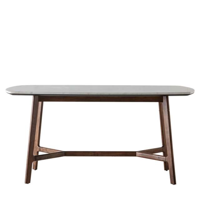 Barcelona Dining Table - Dining Table 160x90cm Dark Wood / Marble - image 1