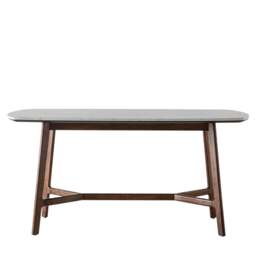 Barcelona Dining Table - Dining Table 160x90cm Dark Wood / Marble