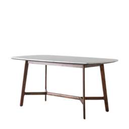 Barcelona Dining Table - Dining Table 160x90cm Dark Wood / Marble - thumbnail 5