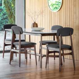 Barcelona Dining Table - Dining Table 160x90cm Dark Wood / Marble - thumbnail 2