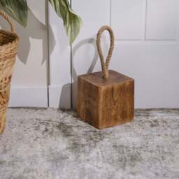 Mango Wood Doorstop - Mango Wood Doorstop 13CM Natural - thumbnail 1