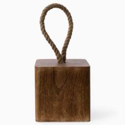 Mango Wood Doorstop - Mango Wood Doorstop 13CM Natural - thumbnail 2