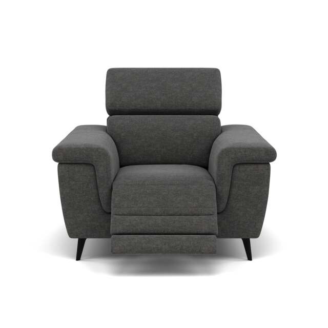 Sparta Recliner Armchair - Chair W/ Power Recliner W/ Ratchet Headrest Fabric - Power with Manual Headrest - KB-1281-UK Darwin Charcoal - image 1