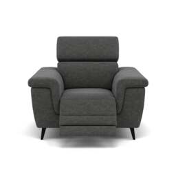 Sparta Recliner Armchair - Chair W/ Power Recliner W/ Ratchet Headrest Fabric - Power with Manual Headrest - KB-1281-UK Darwin Charcoal - thumbnail 1