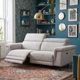 Sparta 3 Seater Recliner Sofa - 3 Str W/ 2 Power Recliner W/ 2 Power Headrest Fabric - Power with Power Headrest & USB - KB-1280-UK Darwin Silver - thumbnail 2