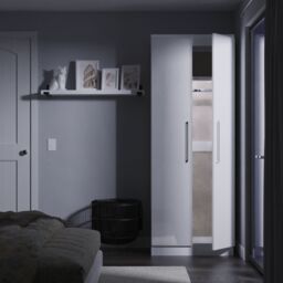 Portland Tall Plain Double Wardrobe - Tall Plain Double Wardrobe - GGDG - Grey Gloss & Dusk Grey - thumbnail 2