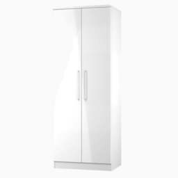 Portland Tall Plain Double Wardrobe - Tall Plain Double Wardrobe - GGDG - Grey Gloss & Dusk Grey - thumbnail 3
