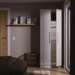 Portland Tall Plain Double Wardrobe - Tall Plain Double Wardrobe - GGDG - Grey Gloss & Dusk Grey - thumbnail 7
