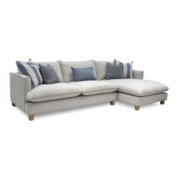 Vogue Williams Howth Large Chaise Sofa - Large Chaise Sofa Right Soft Chenille - Right Hand Facing - Soft Chenille Jade / Dark Oak Feet - thumbnail 3