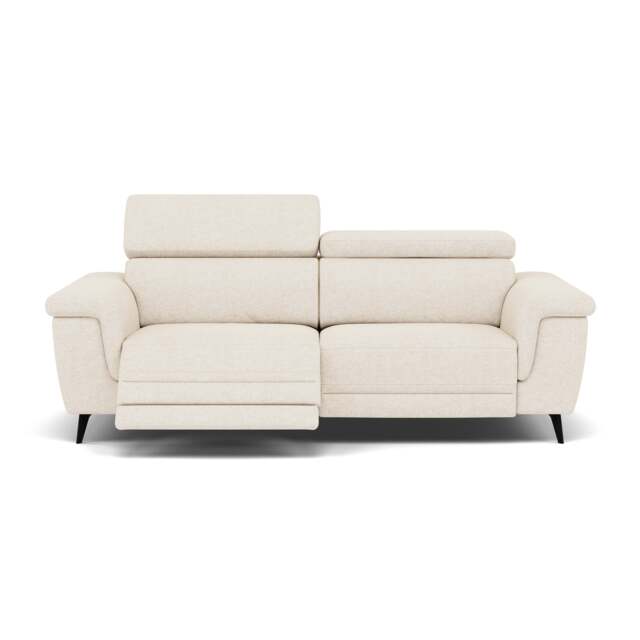 Sparta 3 Seater Recliner Sofa - 3 Str W/ 2 Power Recliner W/ 2 Ratchet Headrest Fabric - Power with Manual Headrest - KB-1285-UK Darwin Ivory - image 1