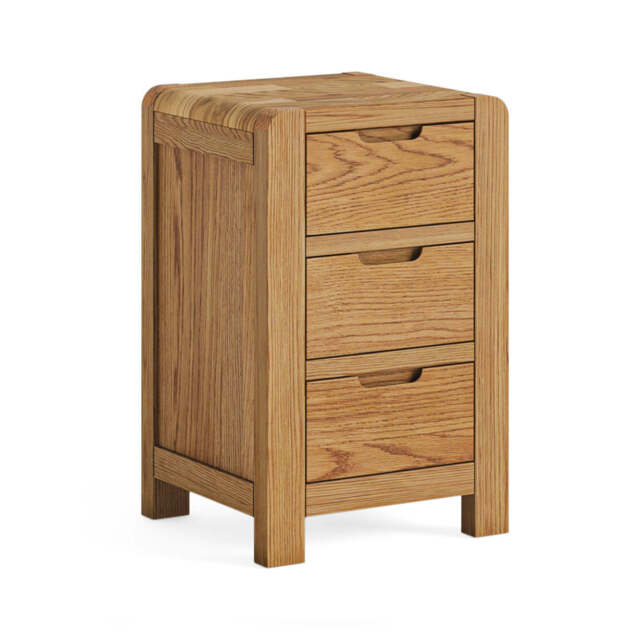 Solvi Bedside Chest - Bedside Chest Solid Oak / Oak Veneer - image 1