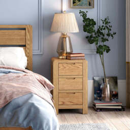 Solvi Bedside Chest - Bedside Chest Solid Oak / Oak Veneer - thumbnail 2