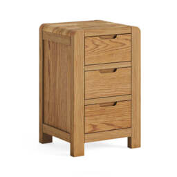 Solvi Bedside Chest - Bedside Chest Solid Oak / Oak Veneer - thumbnail 1