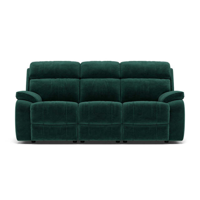 Galaxy 3 Seater Sofa - 3 Seater Fabric - FAB-MEG-37 EMERALD GREEN - image 1