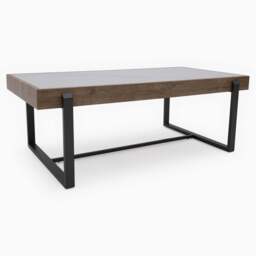 Hanson Coffee Table - Coffee Table Snow Mountain Sintered Stone / Light Smooth Wood Paper Veneer / Gun Grey Metal L - thumbnail 7