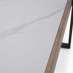 Hanson Coffee Table - Coffee Table Snow Mountain Sintered Stone / Light Smooth Wood Paper Veneer / Gun Grey Metal L - thumbnail 5