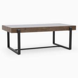 Hanson Coffee Table - Coffee Table Snow Mountain Sintered Stone / Light Smooth Wood Paper Veneer / Gun Grey Metal L - thumbnail 1