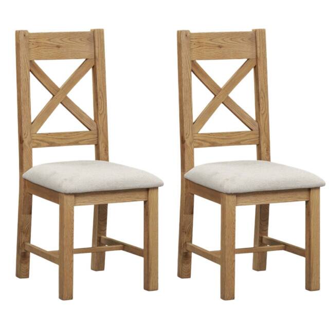 Willowmere Pair of X-Back Dining Chairs - X Back Dining Chair - Pair Oak - image 1