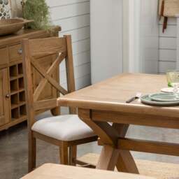 Willowmere Pair of X-Back Dining Chairs - X Back Dining Chair - Pair Oak - thumbnail 2