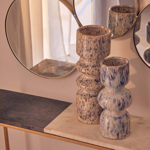 Shai Medium Speckled Beige Vase - Shai Medium Speckled Beige Vase - image 1