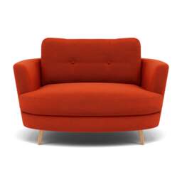 Phoebe Oval Loveseat - Oval Cuddler Grade B - Plush Velvet Paprika / Natural - thumbnail 1