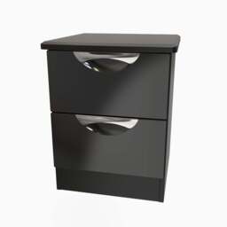 Colton 2 Drawer Bedside Cabinet - 2 Drawer Bedside Cabinet - GGDG - Grey Gloss & Dusk Grey - thumbnail 2
