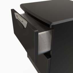 Colton 2 Drawer Bedside Cabinet - 2 Drawer Bedside Cabinet - GGDG - Grey Gloss & Dusk Grey - thumbnail 4