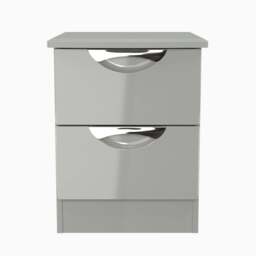 Colton 2 Drawer Bedside Cabinet - 2 Drawer Bedside Cabinet - GGDG - Grey Gloss & Dusk Grey