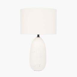 Erika White Vintage Textured Ceramic Table Lamp - thumbnail 2