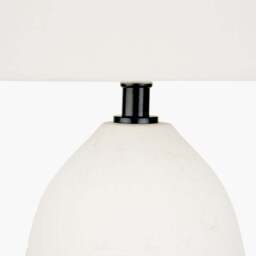 Erika White Vintage Textured Ceramic Table Lamp - thumbnail 3