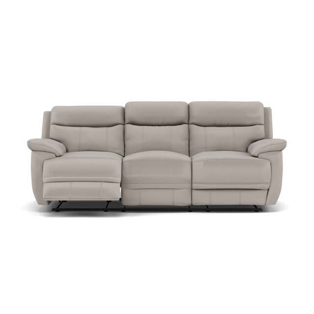 Tranquil 3 Seater Recliner Sofa - 3 Seater Sofa 2 Power Recliners Fabric - Power Recliner with USB - BFA-MAD-02 SILVER GREY - image 1