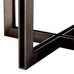 Eichholtz Melchior Oval Dining Table Charcoal Oak Veneer / Bronze Finish - Oval Dining Table Charcoal Oak Veneer / Bronze Finish. - thumbnail 7