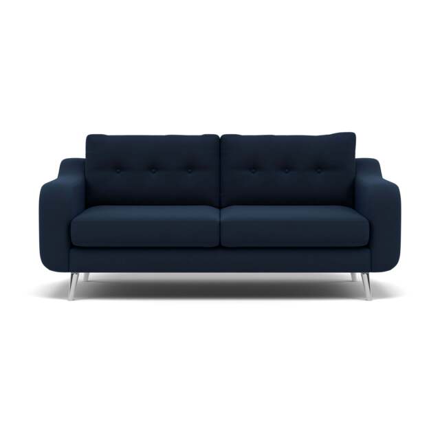 Phoebe 3 Seater Sofa - Large Sofa Standard Back Grade B - Plush Velvet Indigo / Chrome - image 1
