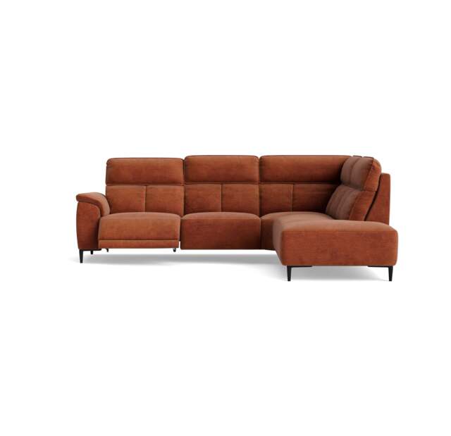 Loma Large Corner Sofa - Combination 2 Right Terminal with 2.5 Left Power 2 Pieces Fabric - Right Hand Facing - Power Recliner with USB - FAB-NTS - 17 TERRACOTTA - image 1